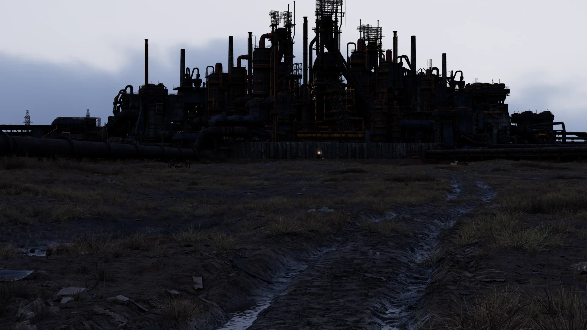 Menace — wide refinery shot