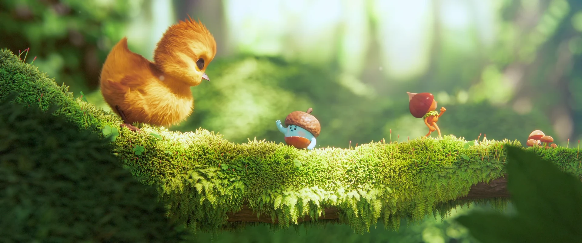 Quack — characters on log